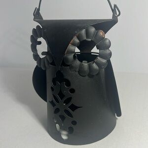 Owl Lantern - Decoration Matte Finish Black, VINTAGE Hong Kong. Big Eyes!